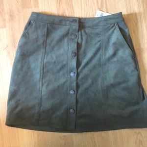 Faux suede high rise mini skirt